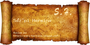 Sápi Hermina névjegykártya
